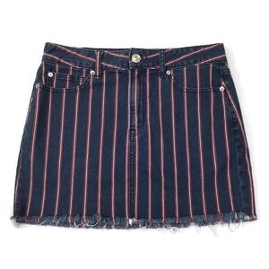 American Eagle Outfitters Striped Denim Jean Mini Skirt